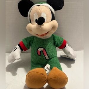 Disney Toy Factory Mickey Mouse Christmas Candy Cane Pajamas Plush